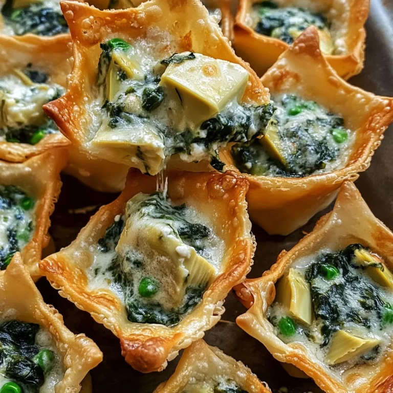 Spinach and Artichoke Wonton Cups