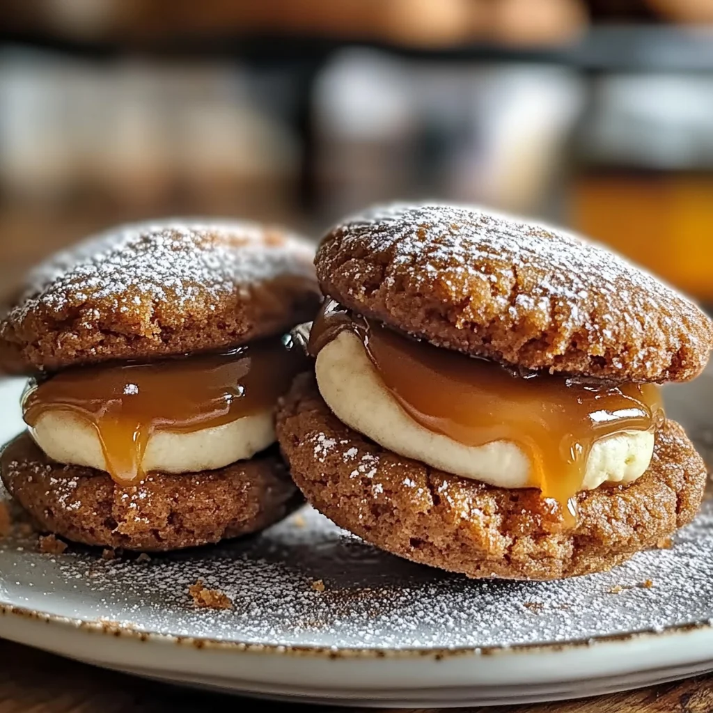 Apple Cider Whoopie Pie Cookies with Caramel