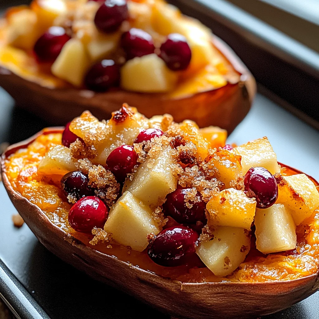 Cranberry Apple Twice-Baked Sweet Potatoes