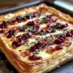 Cranberry Brie Tart with Pancetta & Thyme