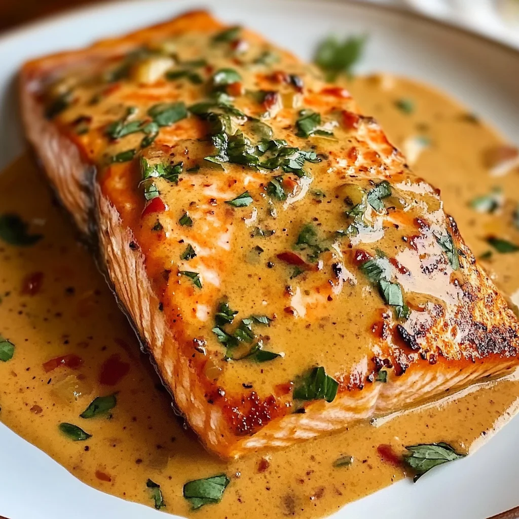 Creamy Roasted Red Pepper Salmon Recipe - Delicious & Easy