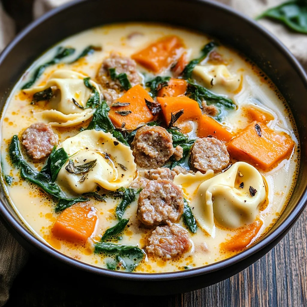 Creamy Sausage Tortellini Soup