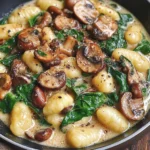 Creamy Spinach and Mushroom Gnocchi (One-Pan, 20 Minutes)