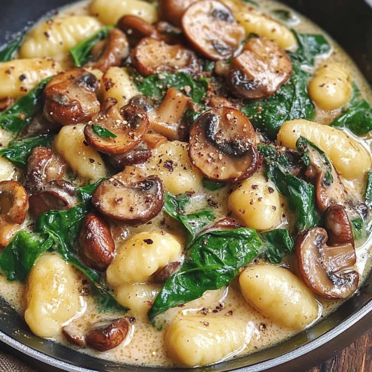 Creamy Spinach and Mushroom Gnocchi (One-Pan, 20 Minutes)