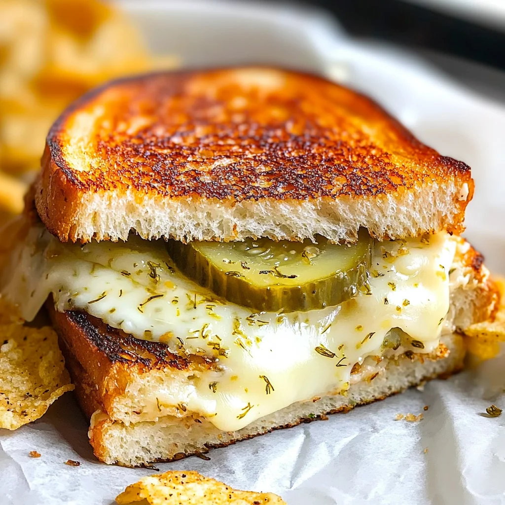 Crispy Dill Pickle Grilled Cheese Sandwich - theamazingfood