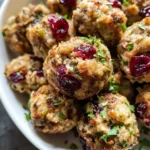 Festive Cranberry Turkey Stuffing Balls
