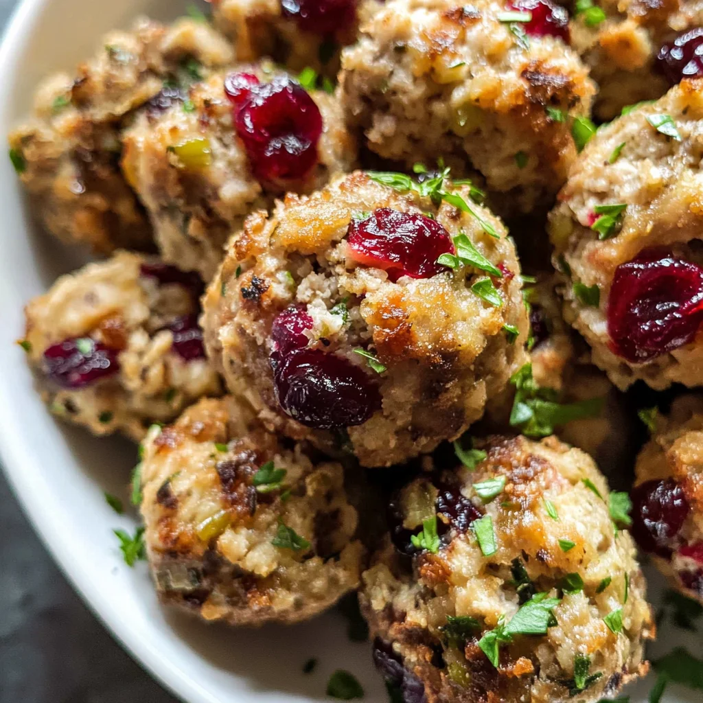 Festive Cranberry Turkey Stuffing Balls