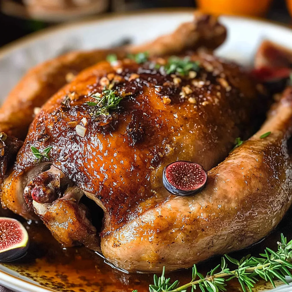 Oven Roasted Crispy Whole Duck & Figgy Orange Glaze
