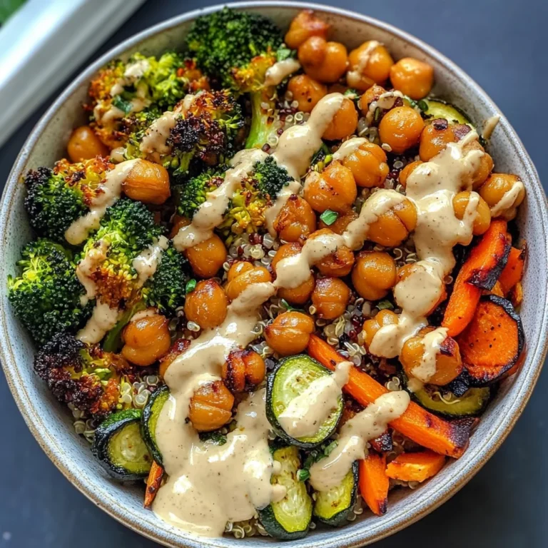 Roasted Veggie Chickpea Bowls with Maple Dijon Tahini Dressing