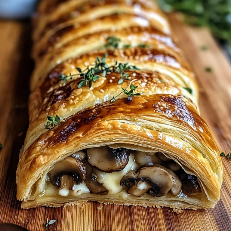 Savory Mushroom & Gruyère Puff Pastry Braid