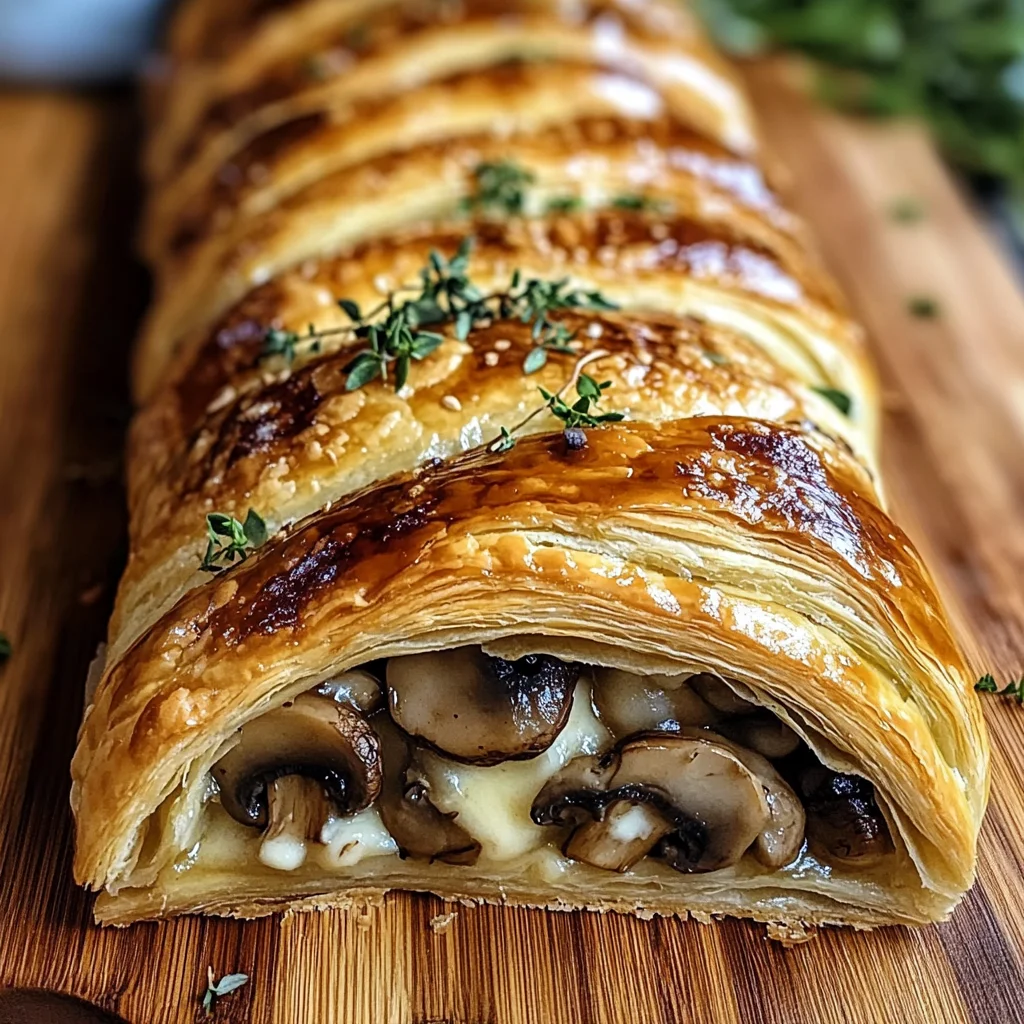 Savory Mushroom & Gruyère Puff Pastry Braid