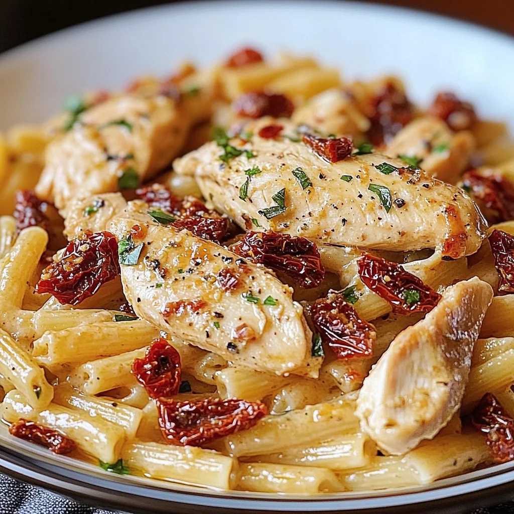Sun-Dried Tomato Pasta with Chicken and Mozzarella